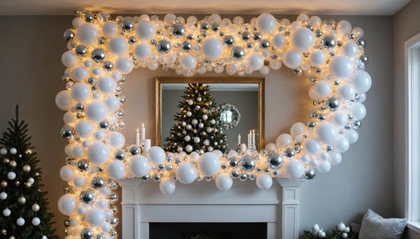 Stunning xxl white iridescent bubble garland for christmas